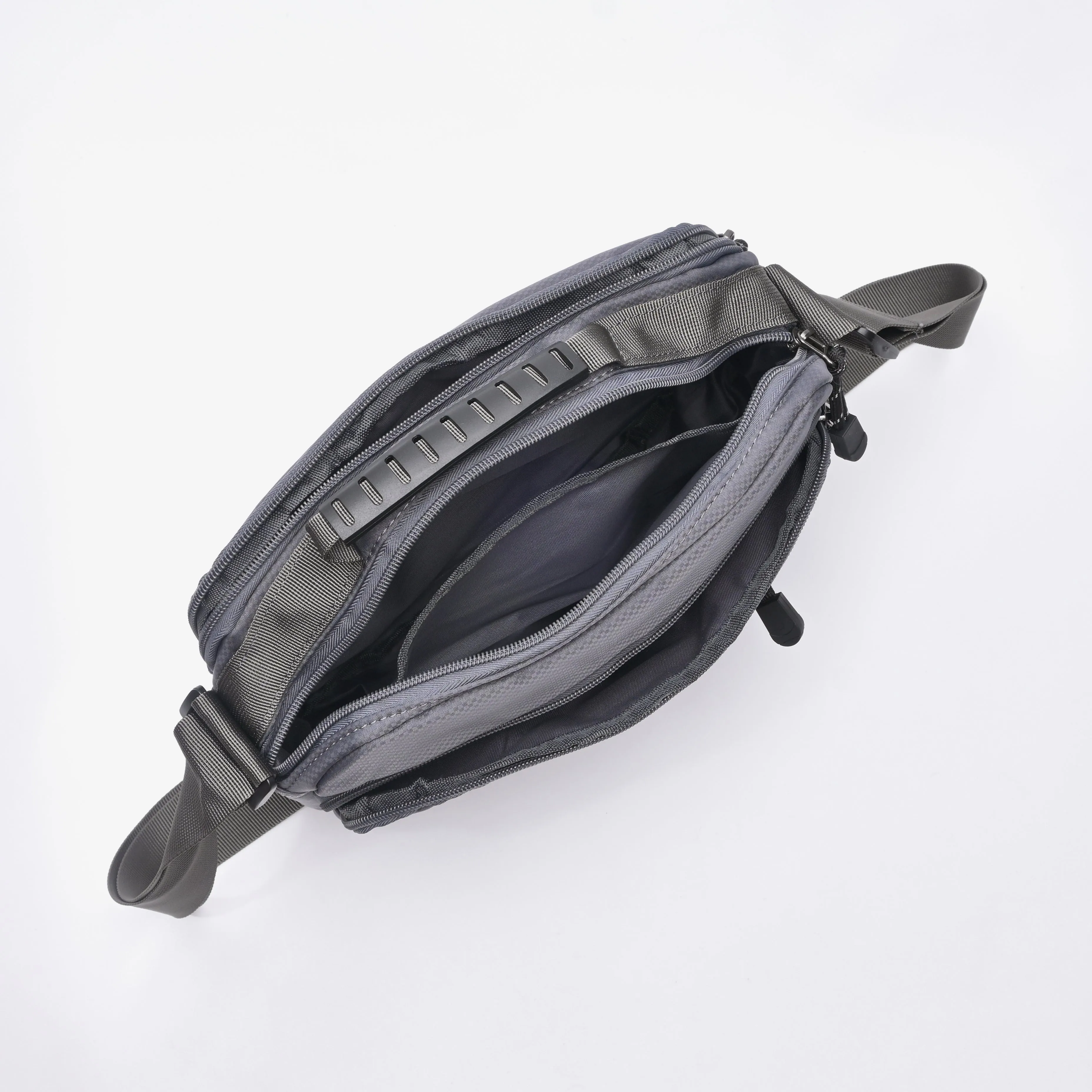 Multi Compartment Nylon Sling Bag - TGSB0312NN3BL4