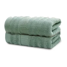 Mush Ultra Soft & Super Absorbent | 600 GSM Bamboo Bath Towel Set | 29 X 59 Inches (Olive Green) Pack of 2