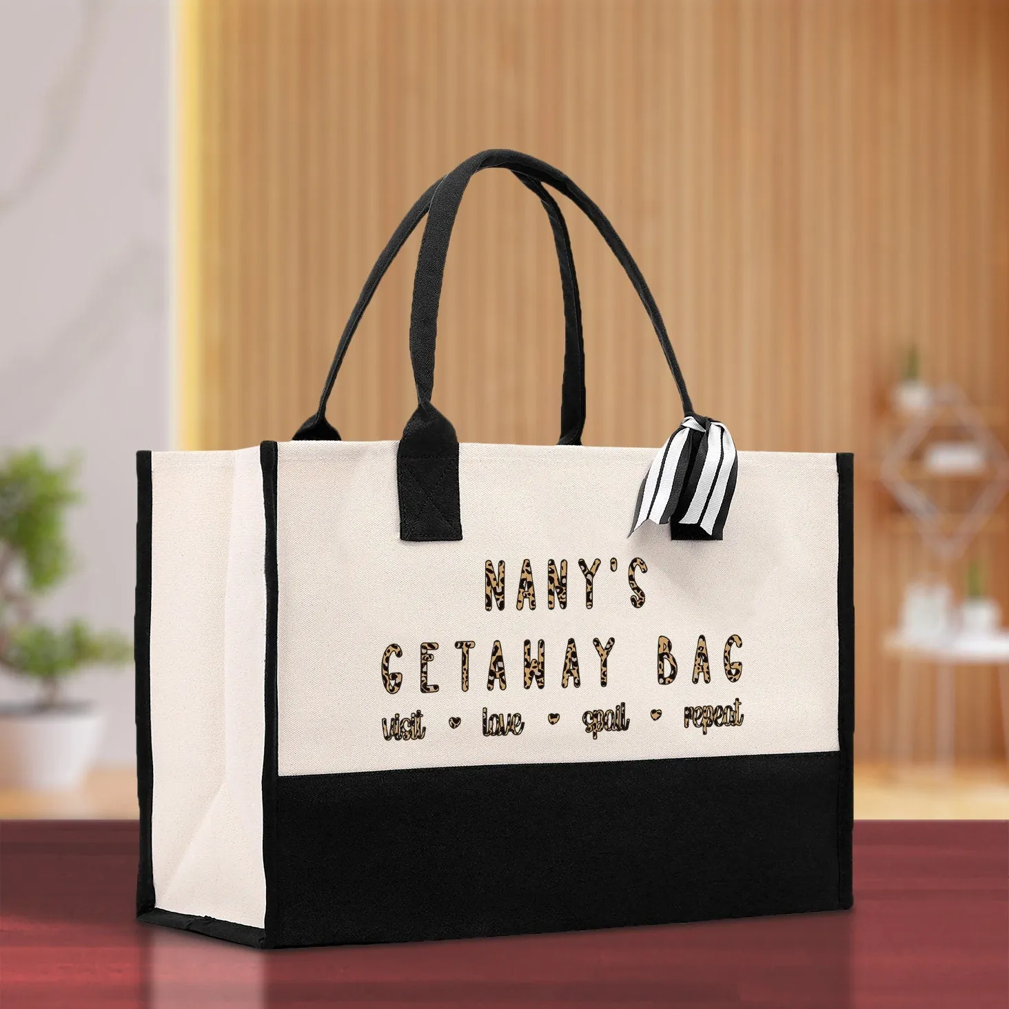 Nany's Getaway Bag Leopard Grandma Tote Bag Nana Bag Grandma Gift Bag Shopping Bag Mothers Day Gift Live Love Spoil Bag Grandma Bag