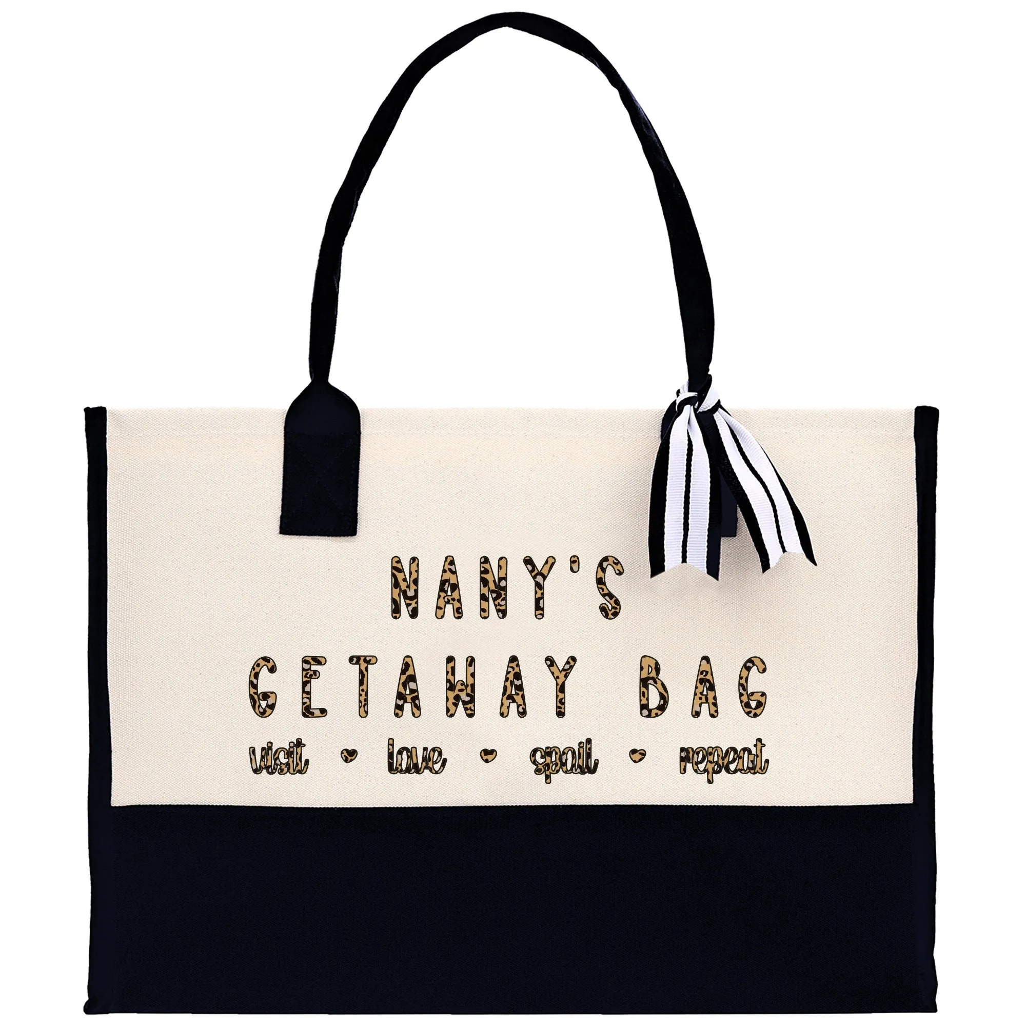 Nany's Getaway Bag Leopard Grandma Tote Bag Nana Bag Grandma Gift Bag Shopping Bag Mothers Day Gift Live Love Spoil Bag Grandma Bag