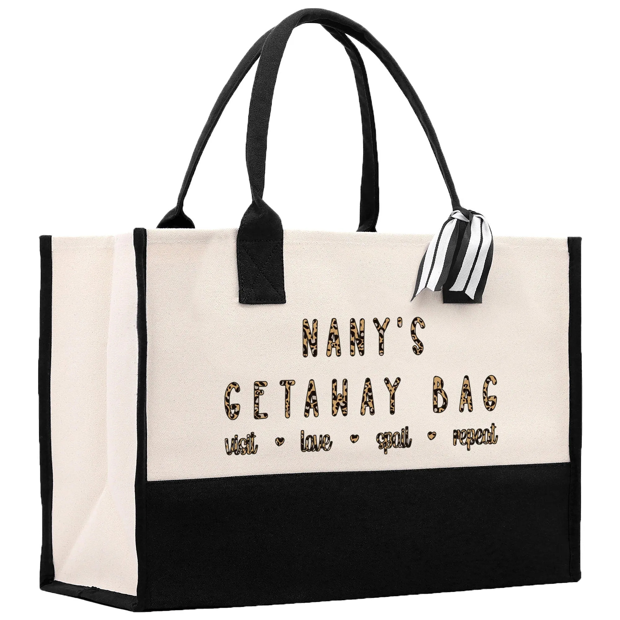 Nany's Getaway Bag Leopard Grandma Tote Bag Nana Bag Grandma Gift Bag Shopping Bag Mothers Day Gift Live Love Spoil Bag Grandma Bag