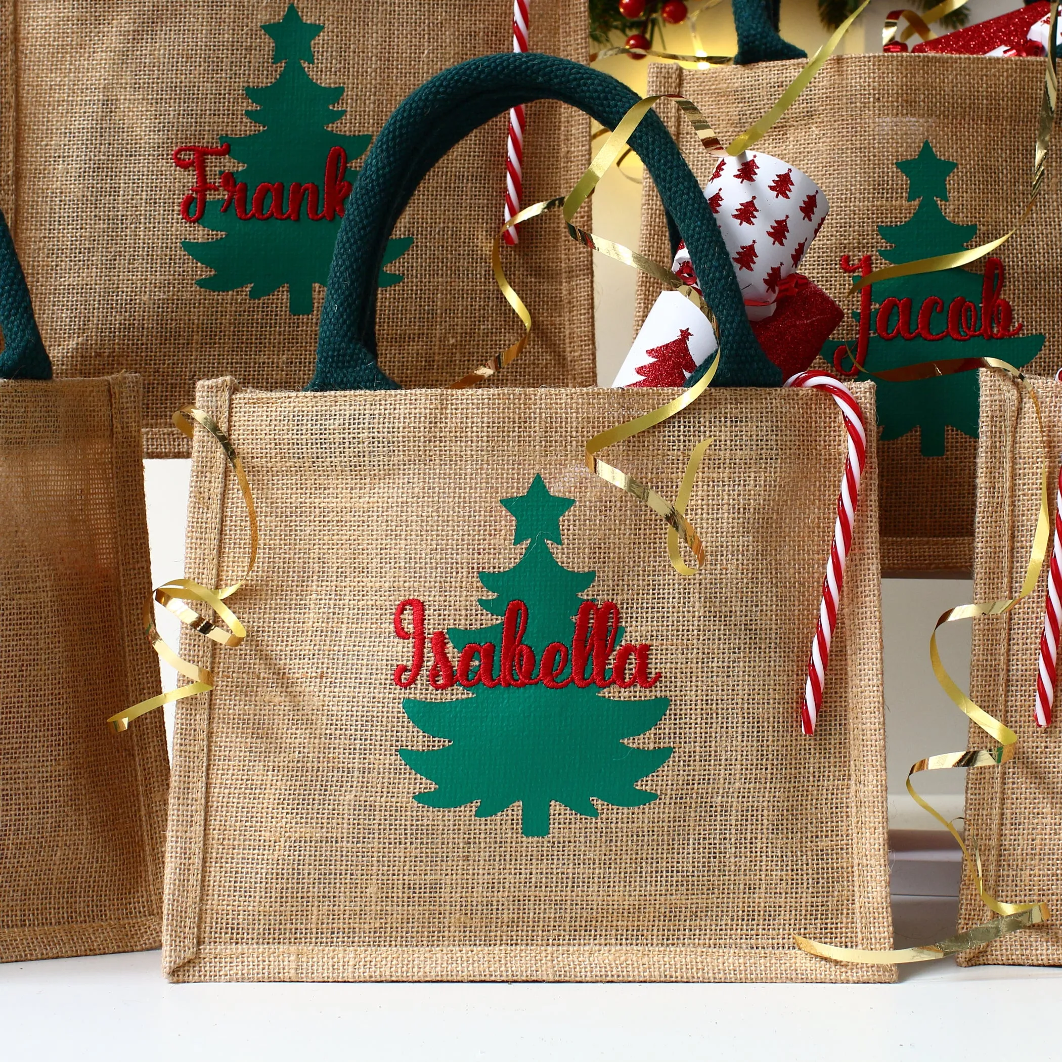 NEW - Embroidered 2D Christmas Tree Gift Bag