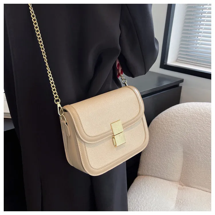 Niche One-shoulder Diagonal Bag Retro Contrast Color Small Square Bag