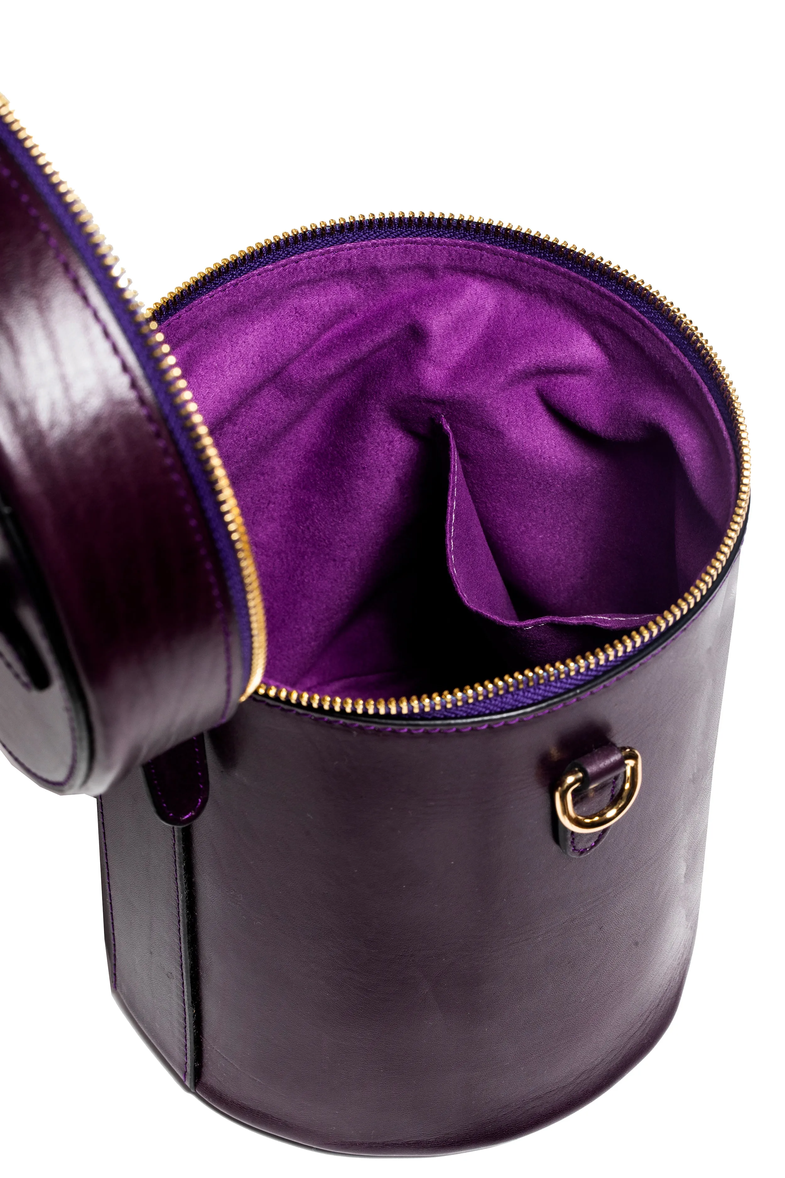 NOLA Bucket Leather Bag in Eggplant Purple - WAITLIST