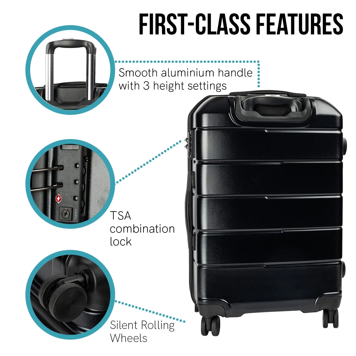 Olympus Artemis 28in Hard Shell Suitcase ABS PC Jet Black