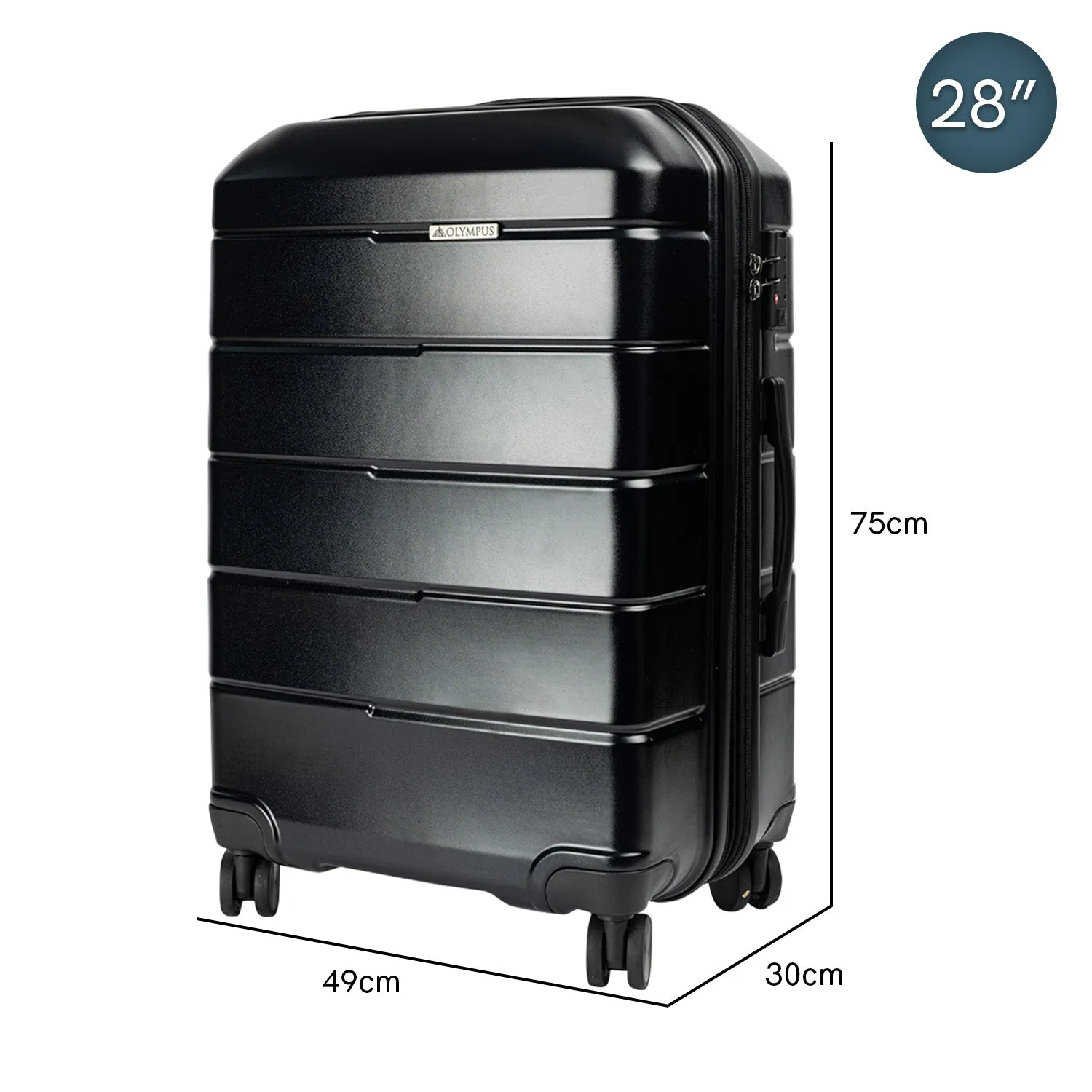 Olympus Artemis 28in Hard Shell Suitcase ABS PC Jet Black