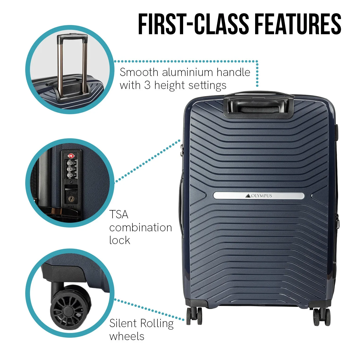 Olympus Astra 20" Lightweight Hard-Shell Suitcase (Aegean Blue)