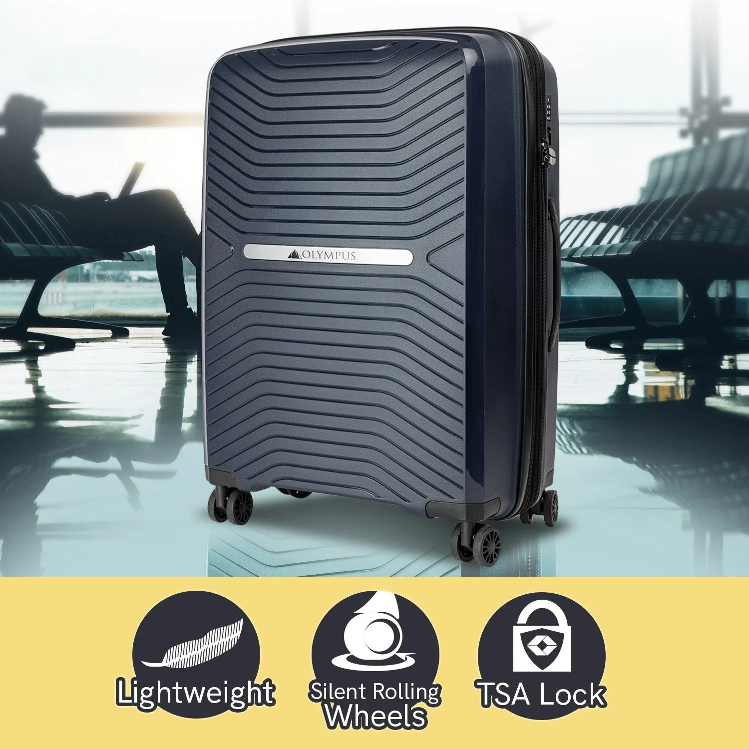 Olympus Astra 20" Lightweight Hard-Shell Suitcase (Aegean Blue)