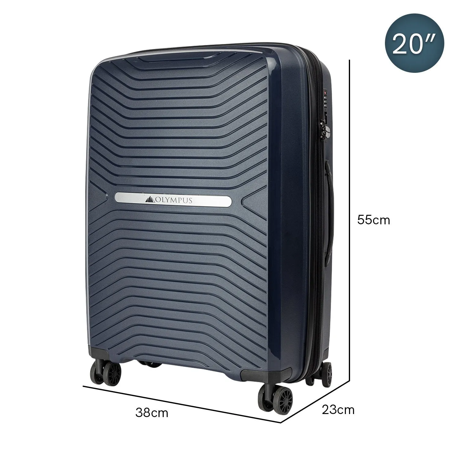 Olympus Astra 20" Lightweight Hard-Shell Suitcase (Aegean Blue)