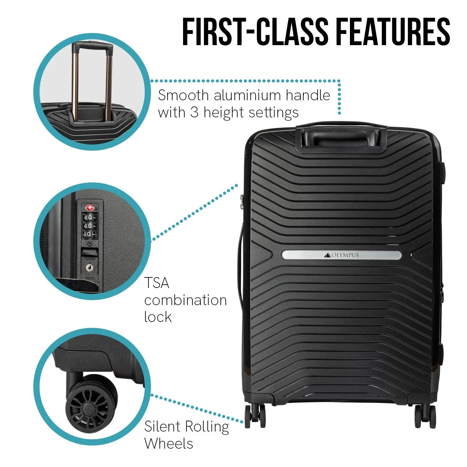 Olympus Astra 29" Lightweight Hard-Shell Suitcase (Obsidian Black)