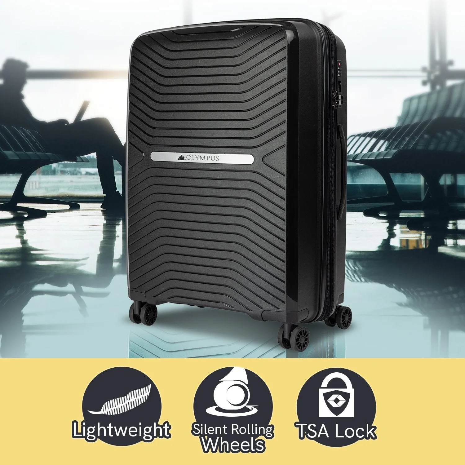 Olympus Astra 29" Lightweight Hard-Shell Suitcase (Obsidian Black)