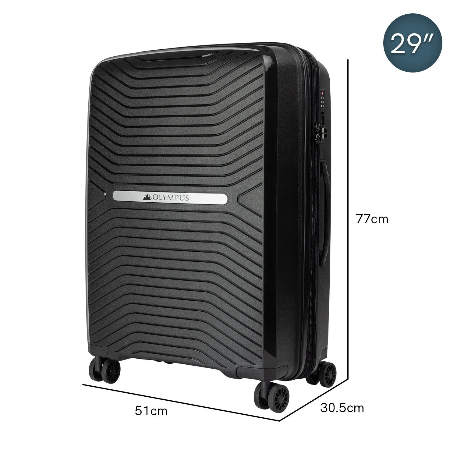 Olympus Astra 29" Lightweight Hard-Shell Suitcase (Obsidian Black)