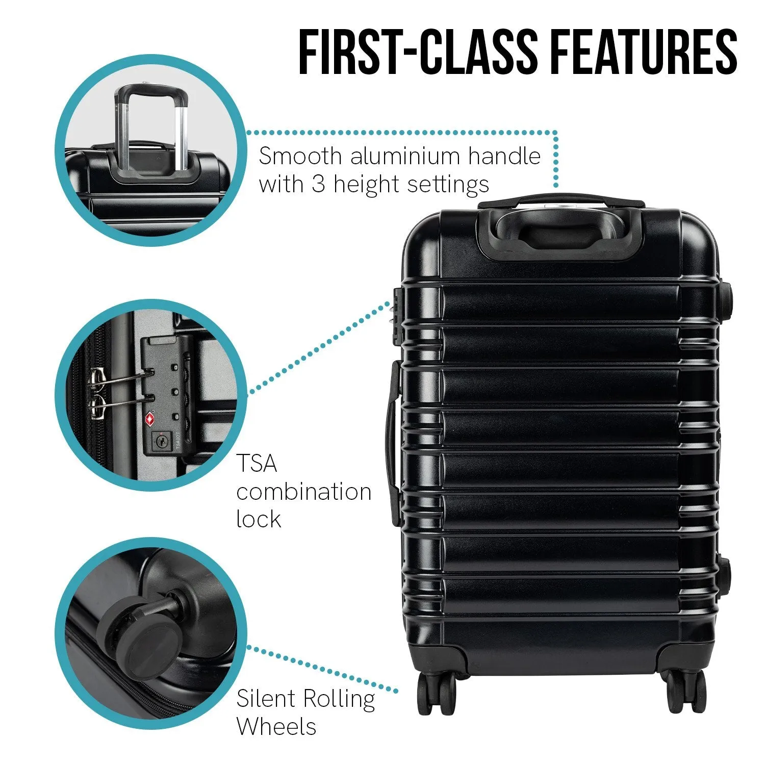 Olympus Noctis Suitcase 20in Hard Shell ABS PC - Stygian Black