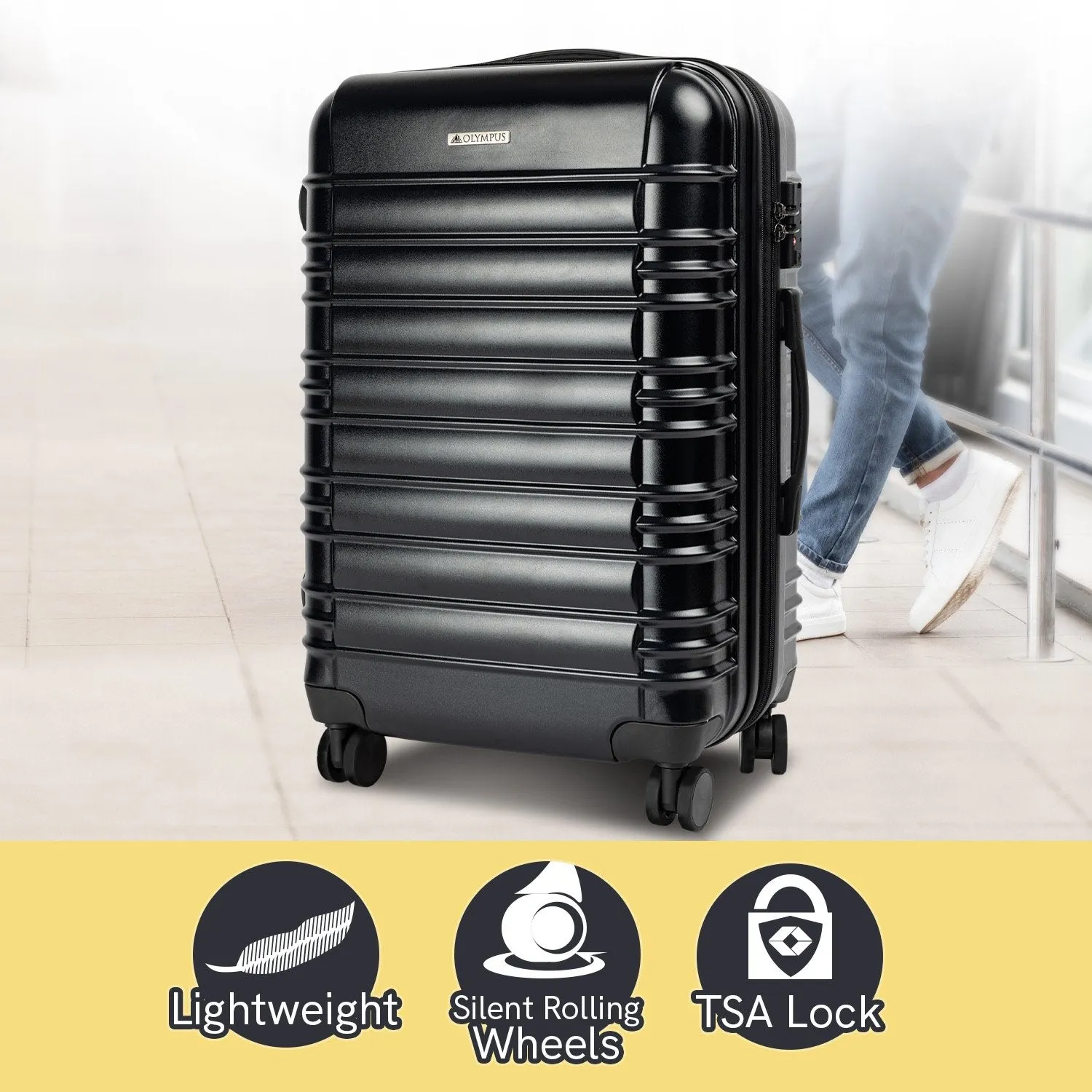 Olympus Noctis Suitcase 20in Hard Shell ABS PC - Stygian Black