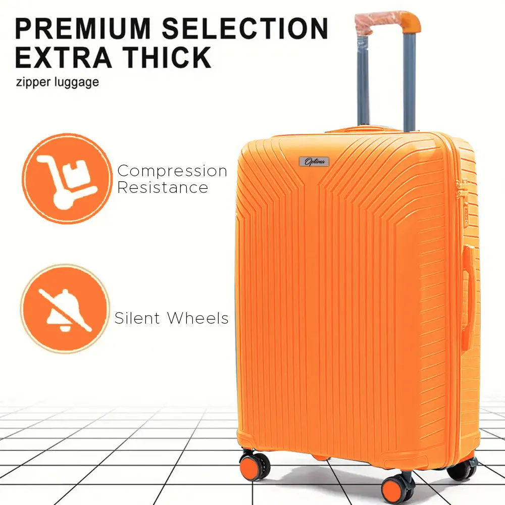 OPTIMA Small Cabin Polycarbonate Hardshell Sided 8 Spinner Wheels 360 Degree Wheeling System Luggage/Suitcase Size -20inch