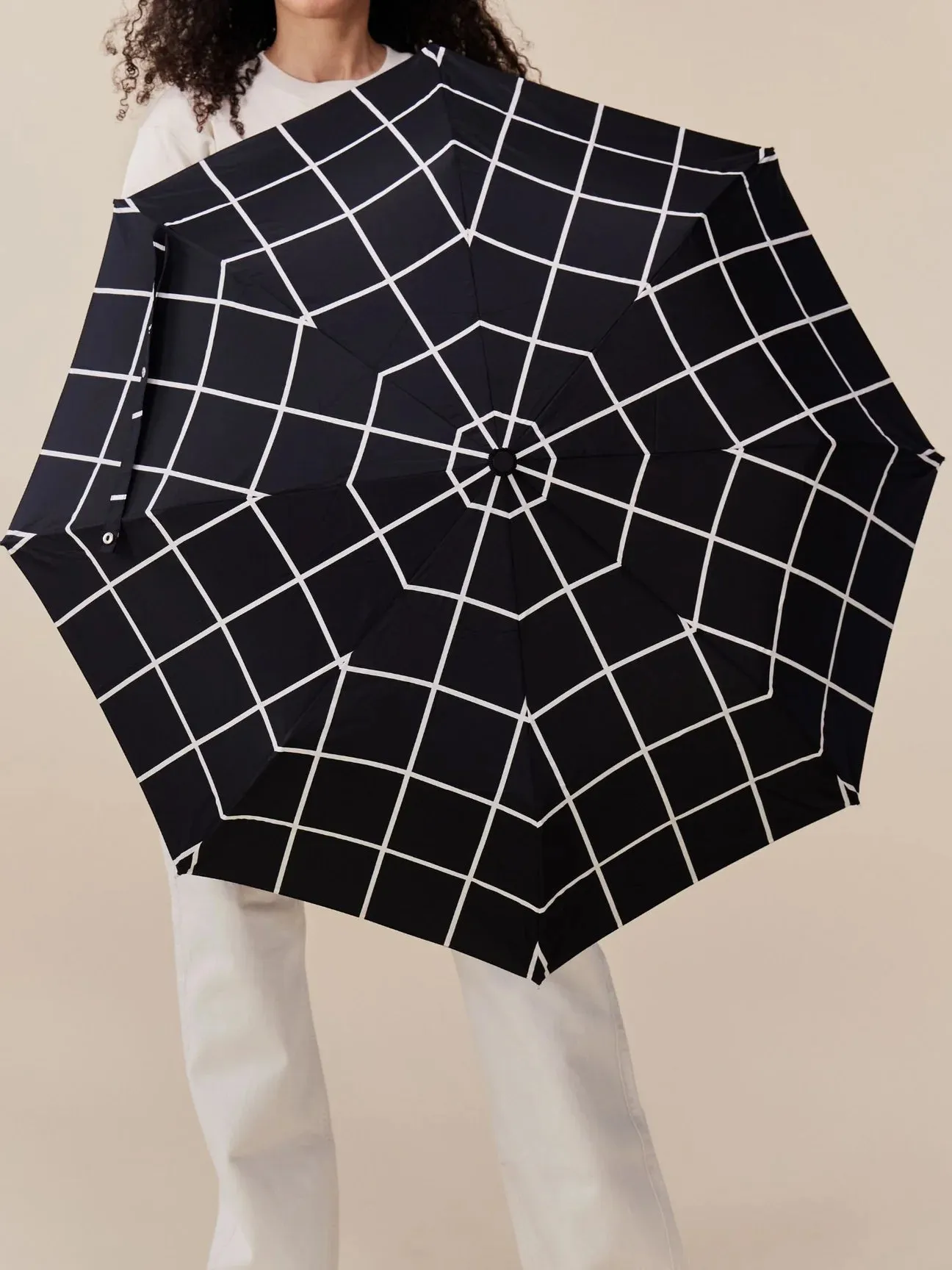 Original Duckhead Auto-Open Eco-Friendly Umbrella – Black Grid