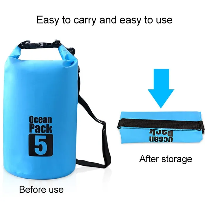 Outdoor Waterproof Double Shoulder Bag Dry Sack PVC Barrel Bag, Capacity: 20L (Dark Blue)