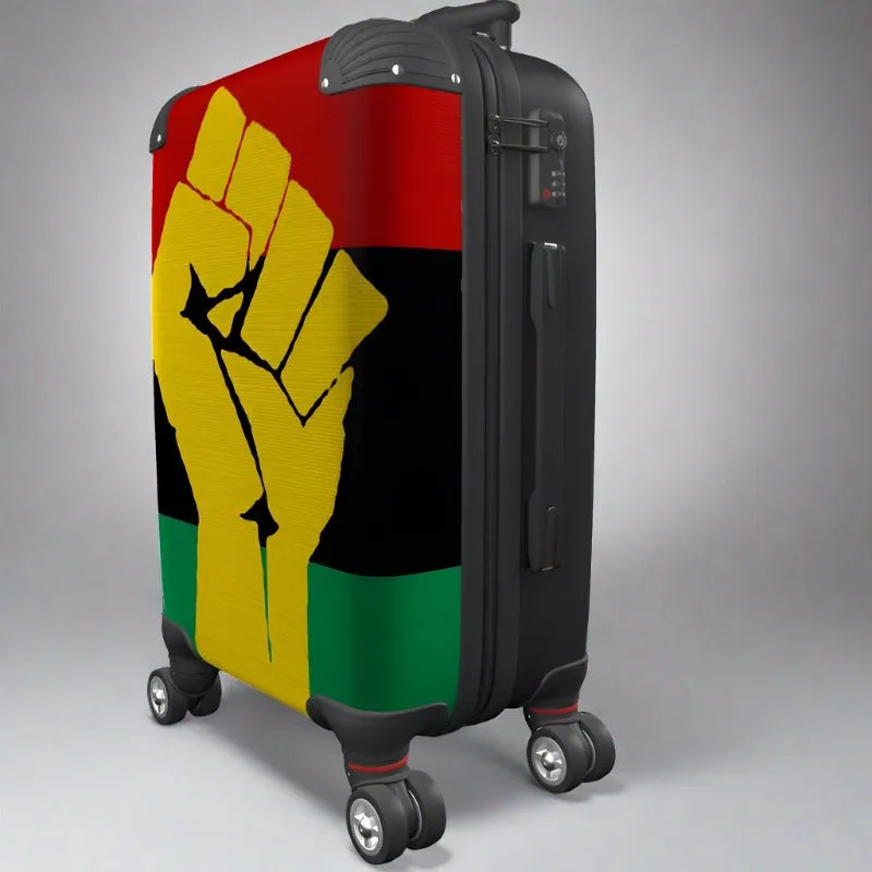 Pan African RBG Fist Emblem Carry-On Size Suitcase