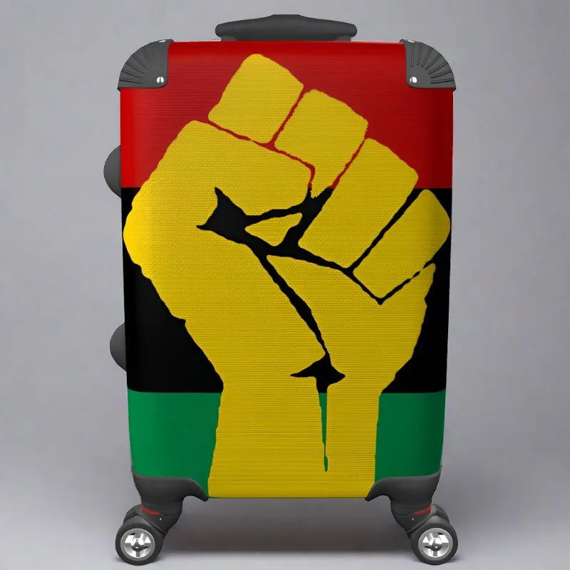 Pan African RBG Fist Emblem Carry-On Size Suitcase