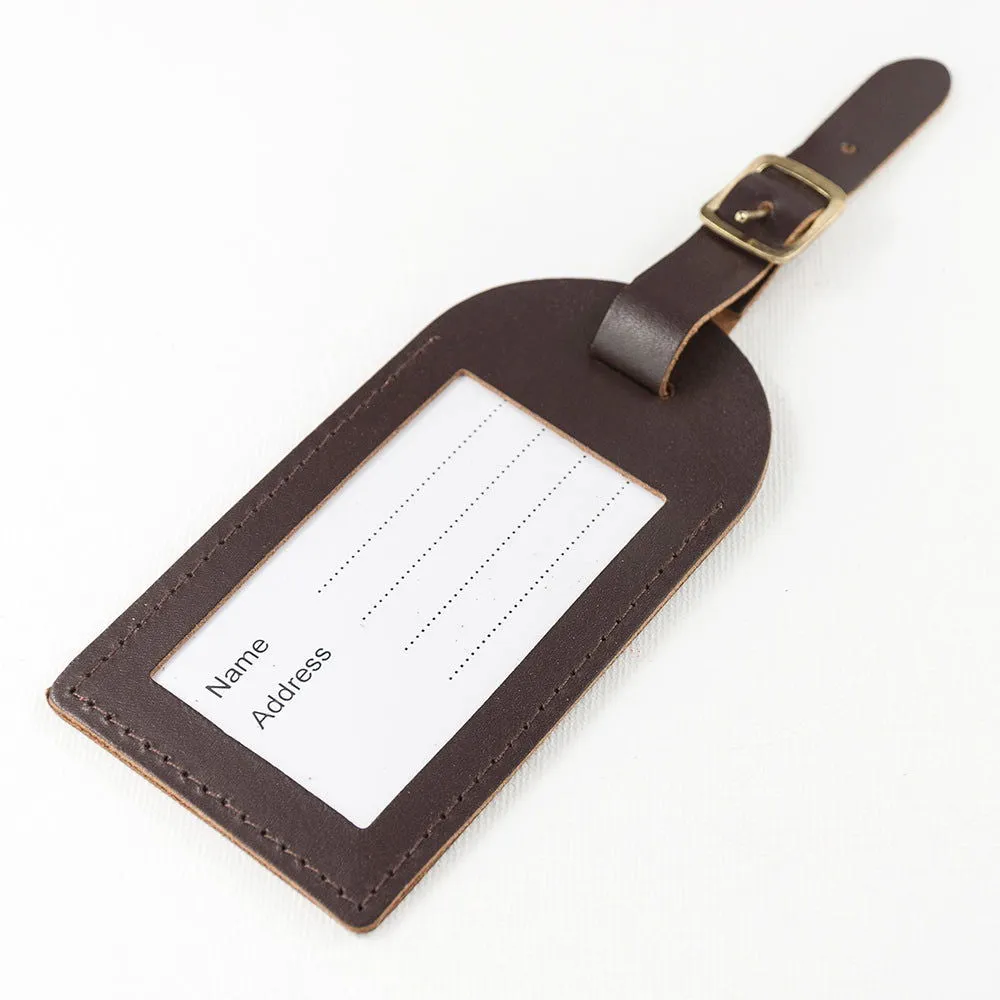 Personalised Brown FoiLED Leather Luggage Tag