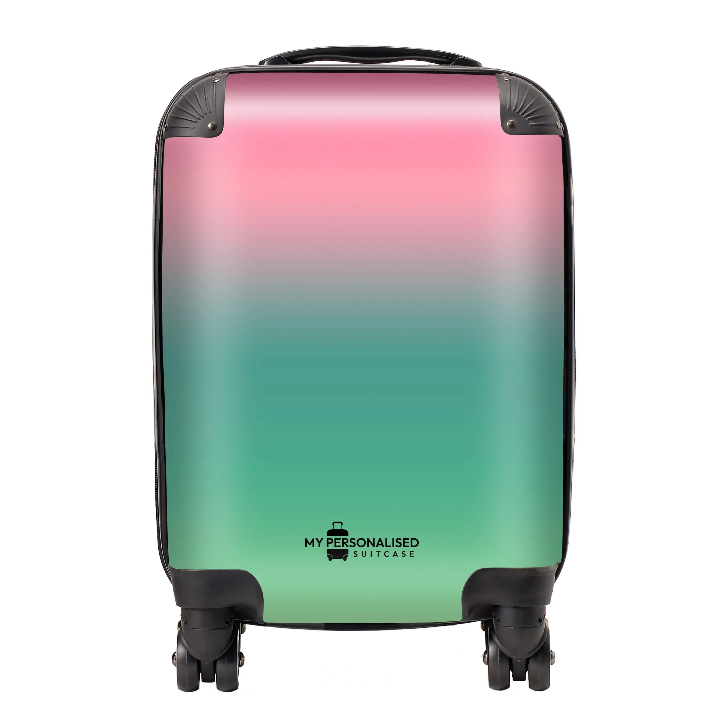 Personalised Green and Pink Ombre Gradient Suitcase