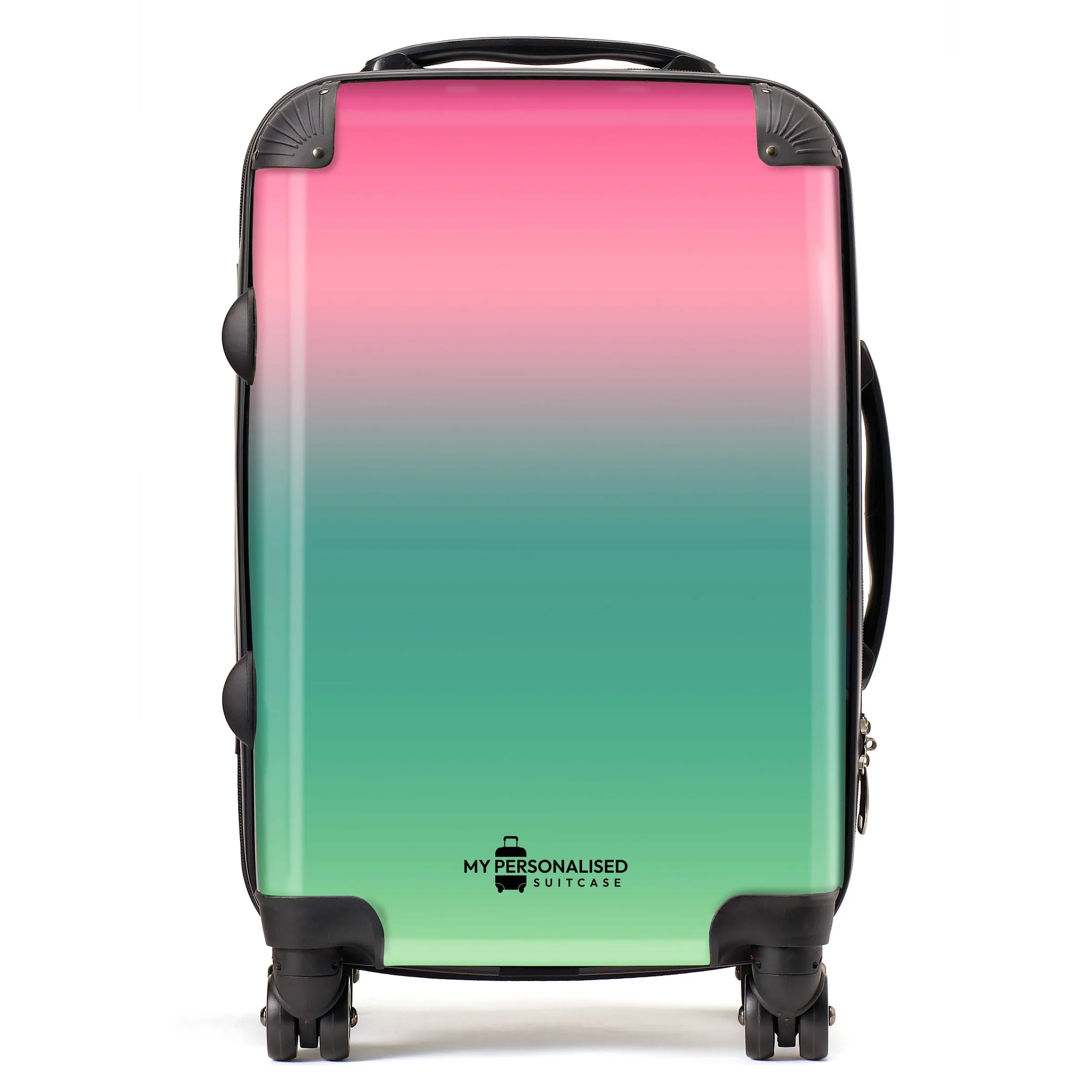 Personalised Green and Pink Ombre Gradient Suitcase