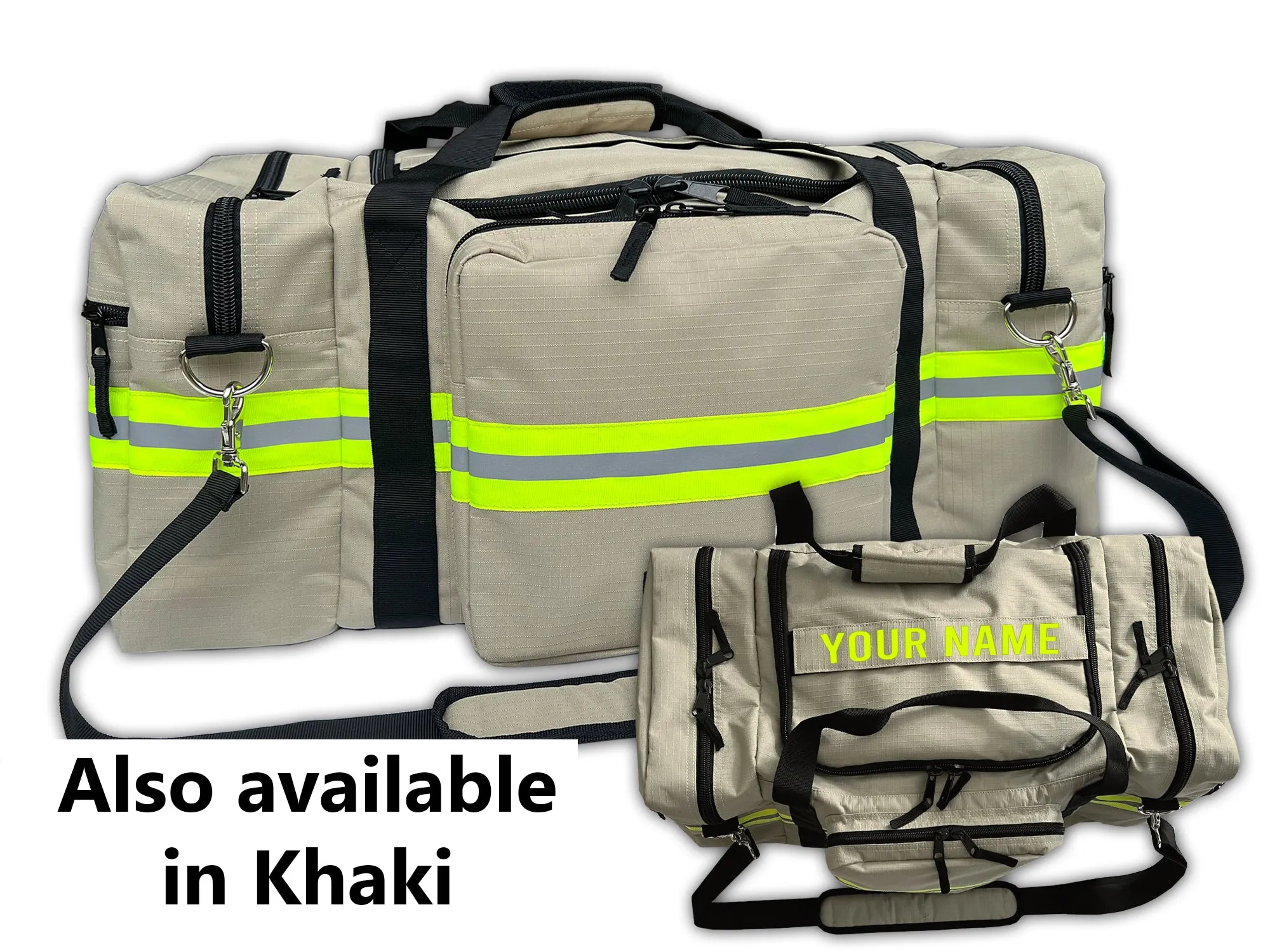 Personalized Firefighter Gym Bag or Station Bag in Black with Your Name or Custom Text