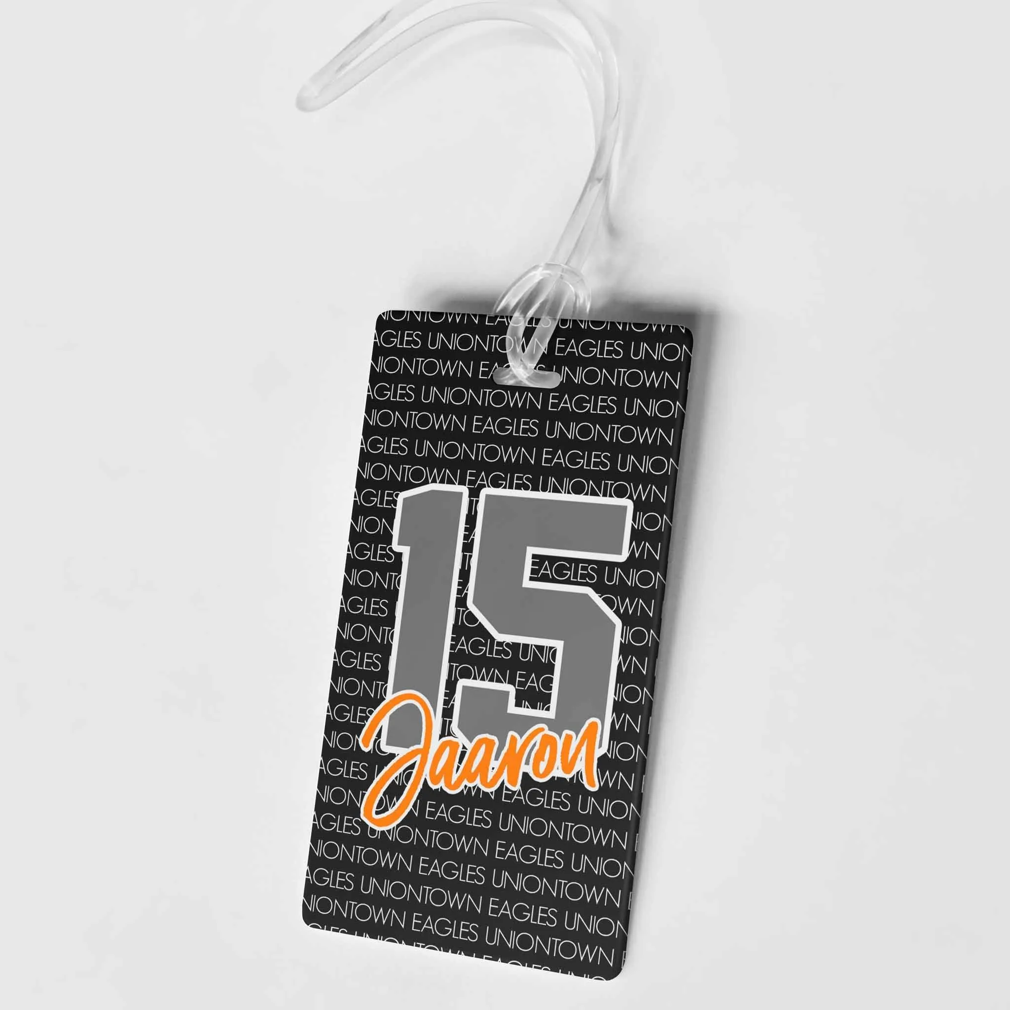 PERSONALIZED LARGE NUMBER TEAM BAG TAG