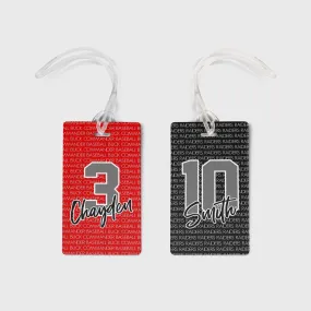 PERSONALIZED LARGE NUMBER TEAM BAG TAG