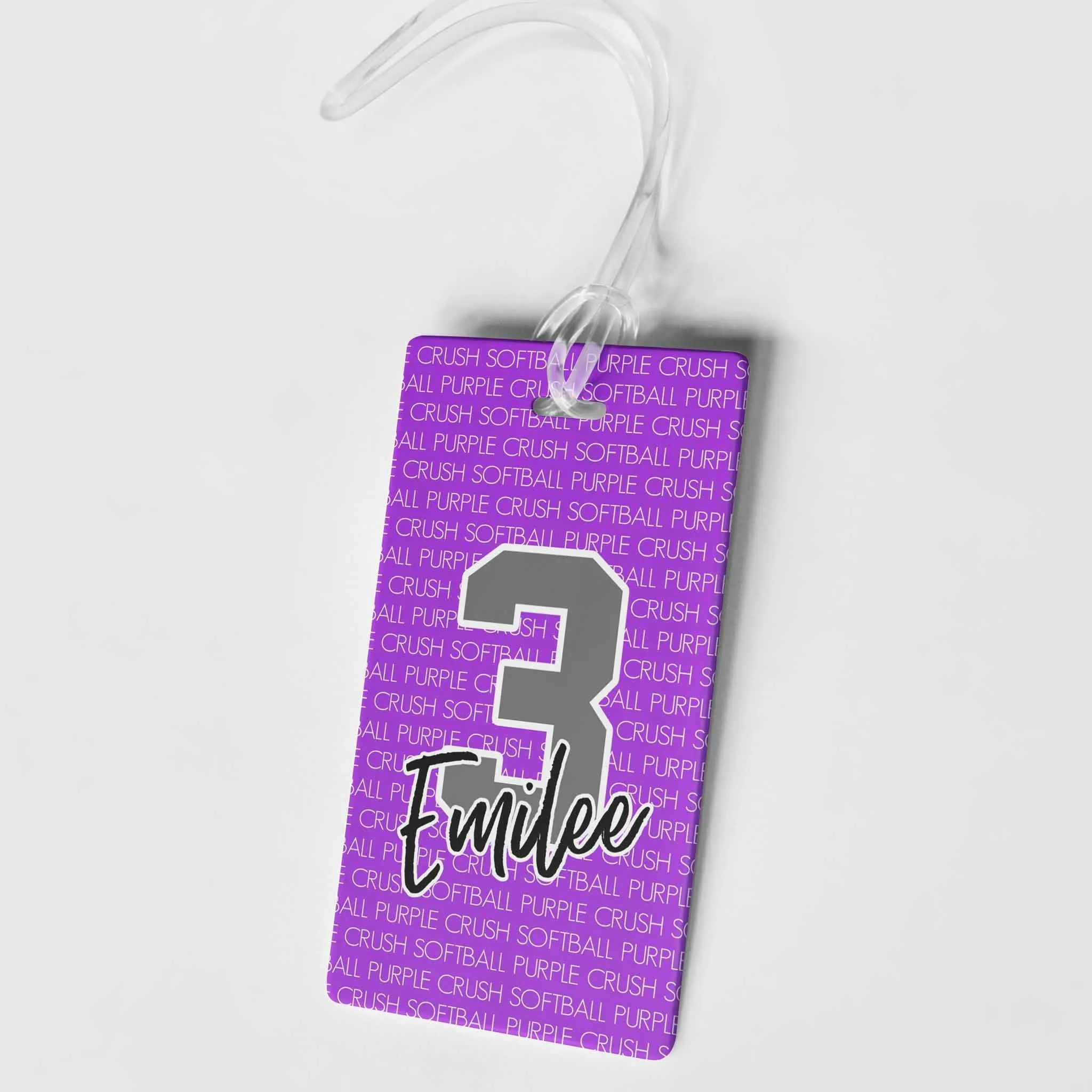 PERSONALIZED LARGE NUMBER TEAM BAG TAG