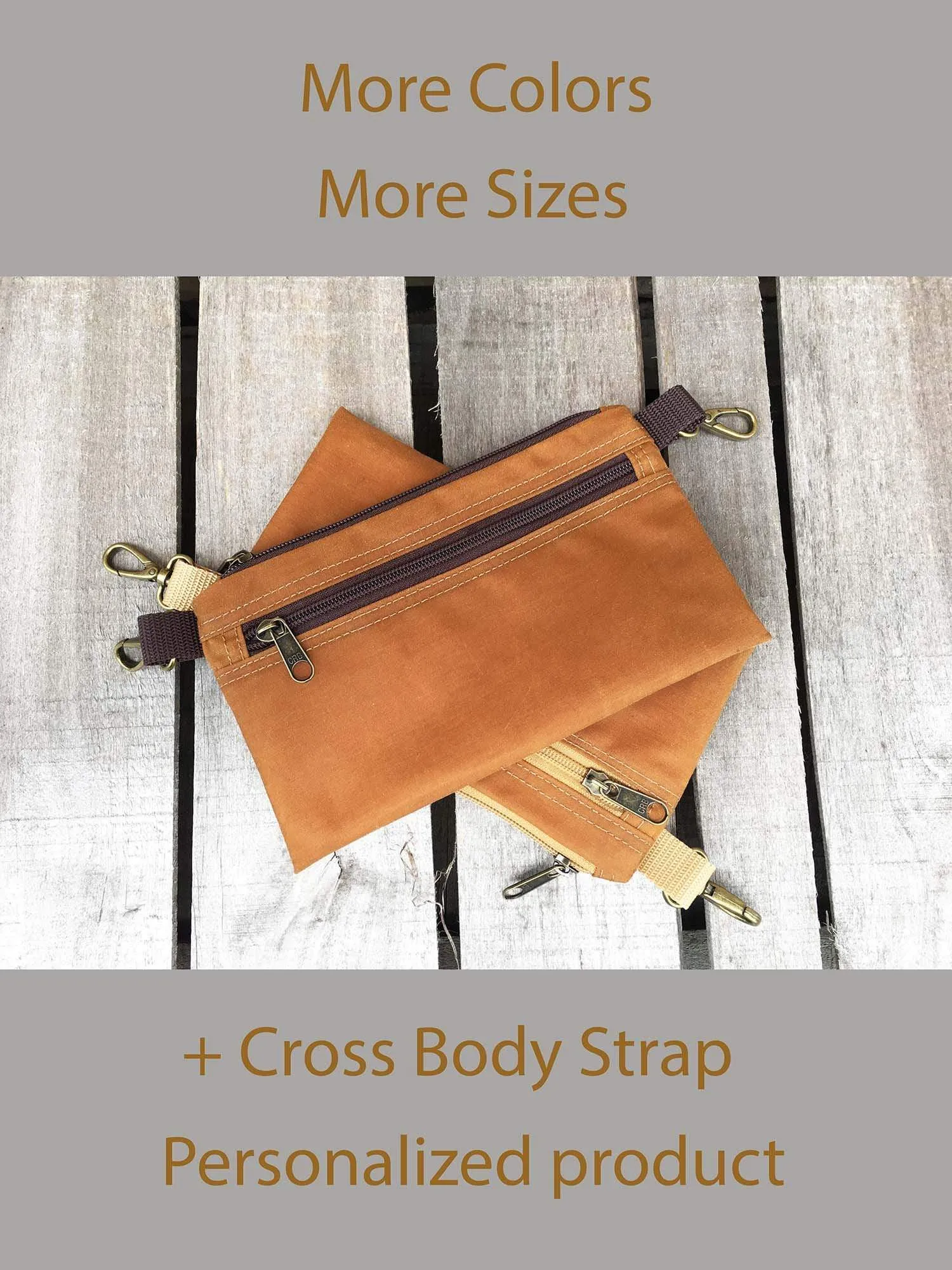 Personalized Minimalist Belt Bag, Waxed Canvas Cross Body Bag | Aris Bags