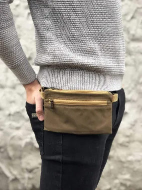 Personalized Minimalist Belt Bag, Waxed Canvas Cross Body Bag | Aris Bags