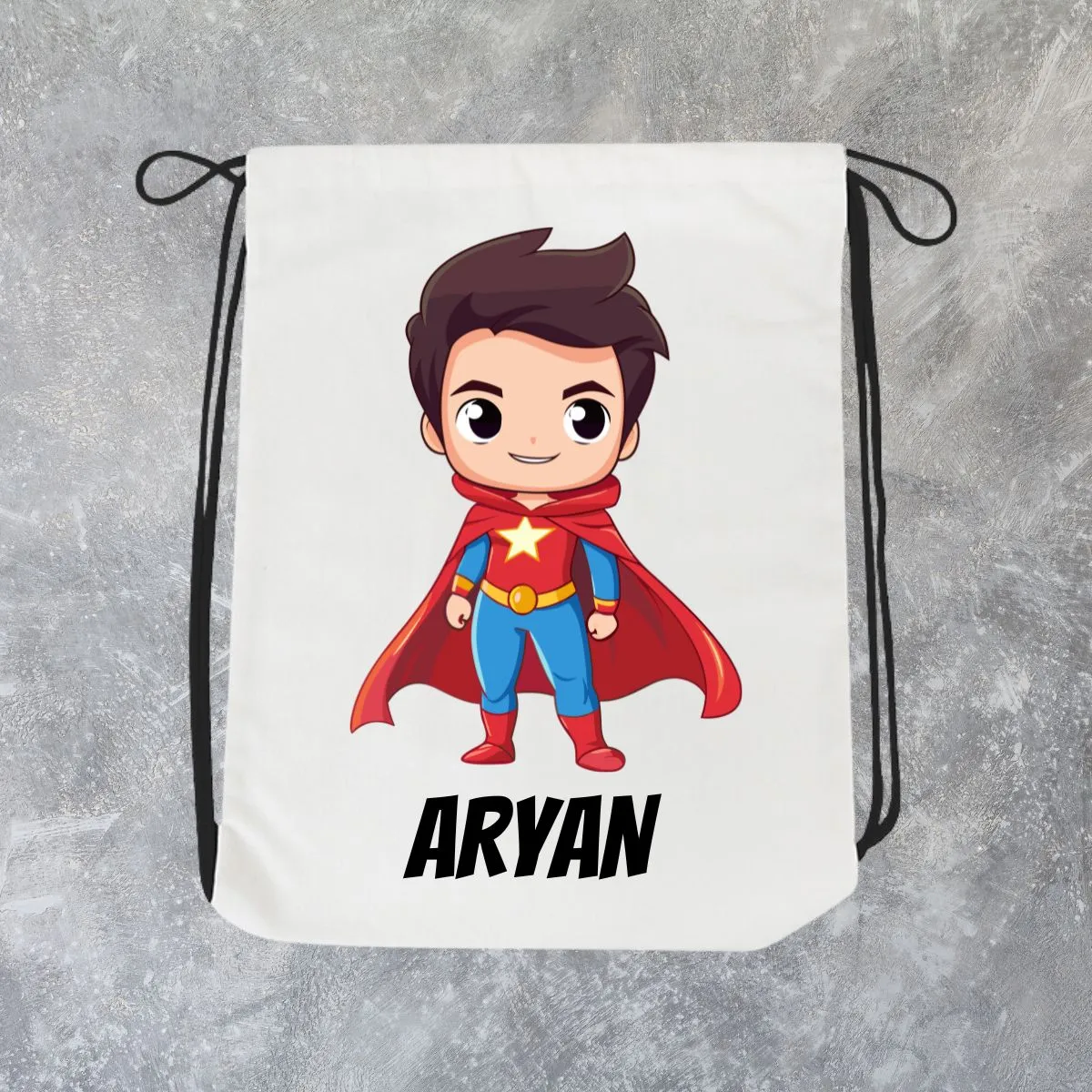 Personalized Superhero Theme Drawstring Bag for Boys & Girls | Ideal Birthday Gift & Return Gift