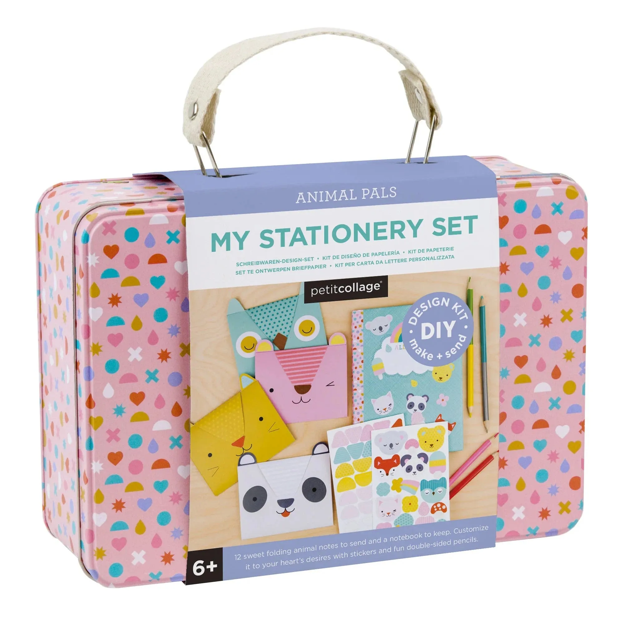 Petit Collage animal pals stationery  set suitcase