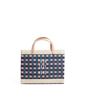 Petite Market Bag in Navy Gingham