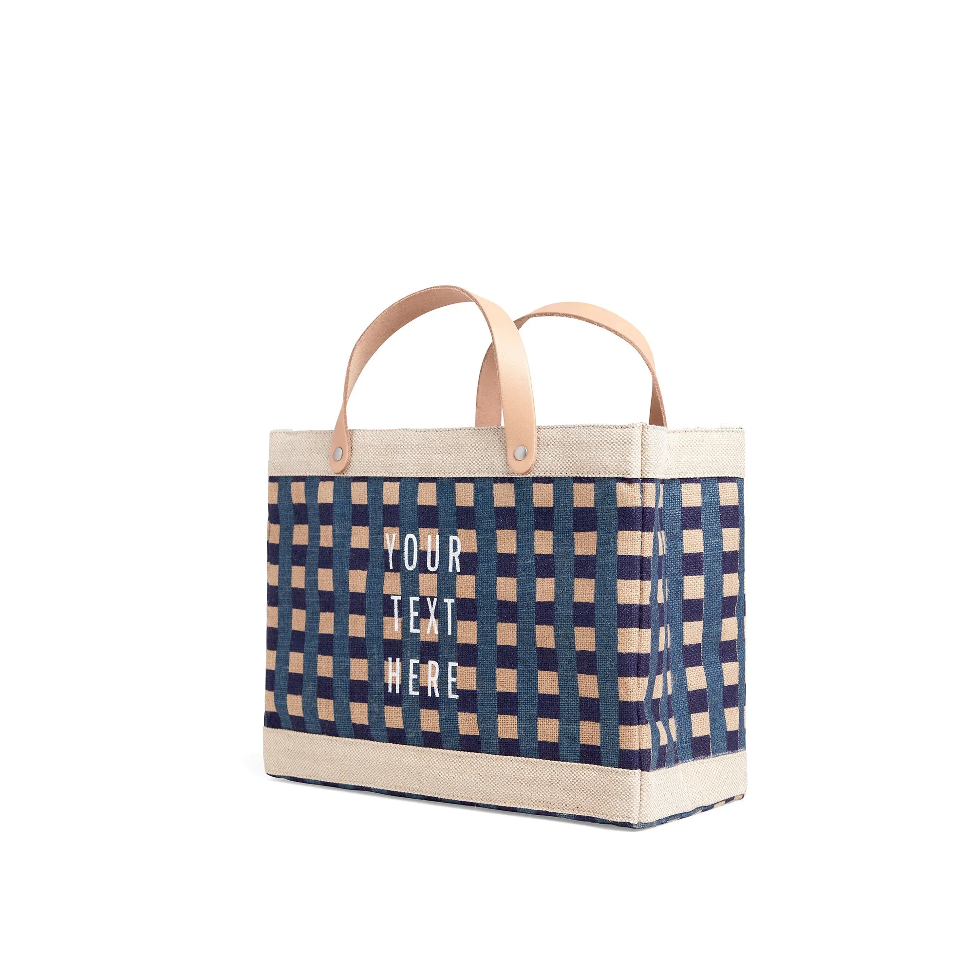 Petite Market Bag in Navy Gingham