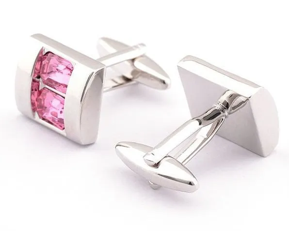 Pink Crystal Shell Cufflinks