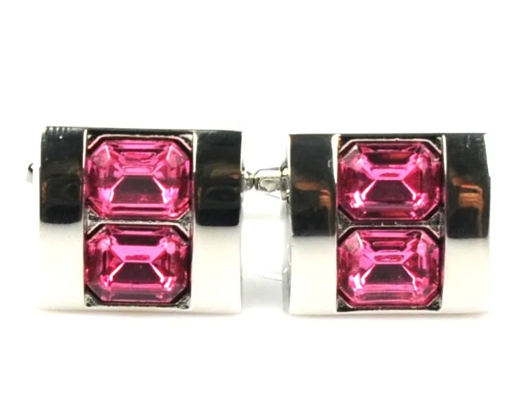 Pink Crystal Shell Cufflinks