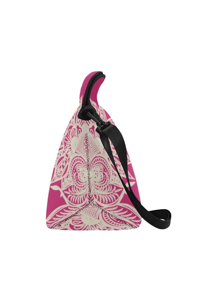 Pink Peacock Mandala Neoprene Lunch Bag/Large (Model 1669)