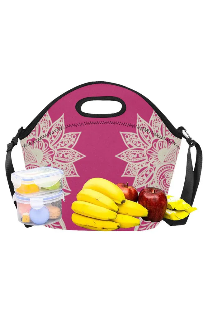 Pink Peacock Mandala Neoprene Lunch Bag/Large (Model 1669)