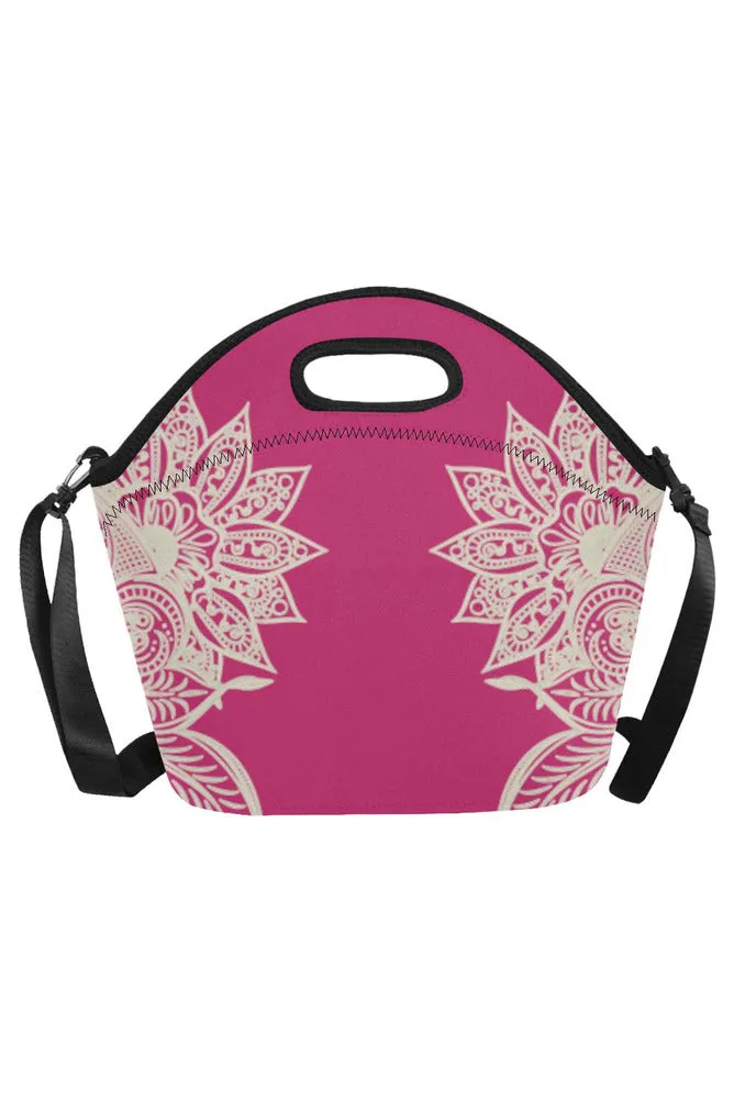 Pink Peacock Mandala Neoprene Lunch Bag/Large (Model 1669)