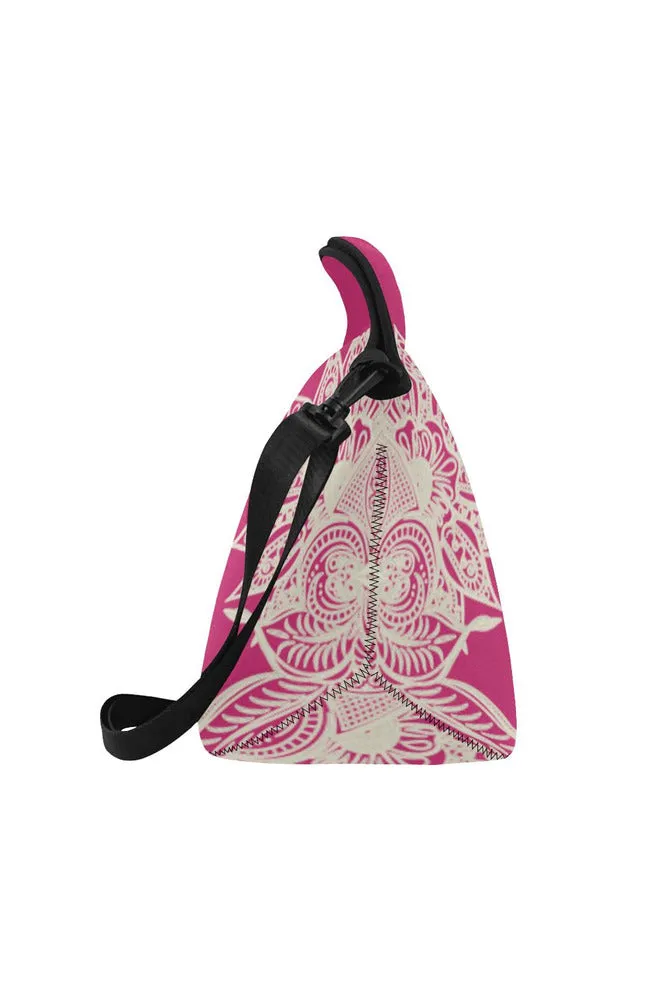 Pink Peacock Mandala Neoprene Lunch Bag/Large (Model 1669)