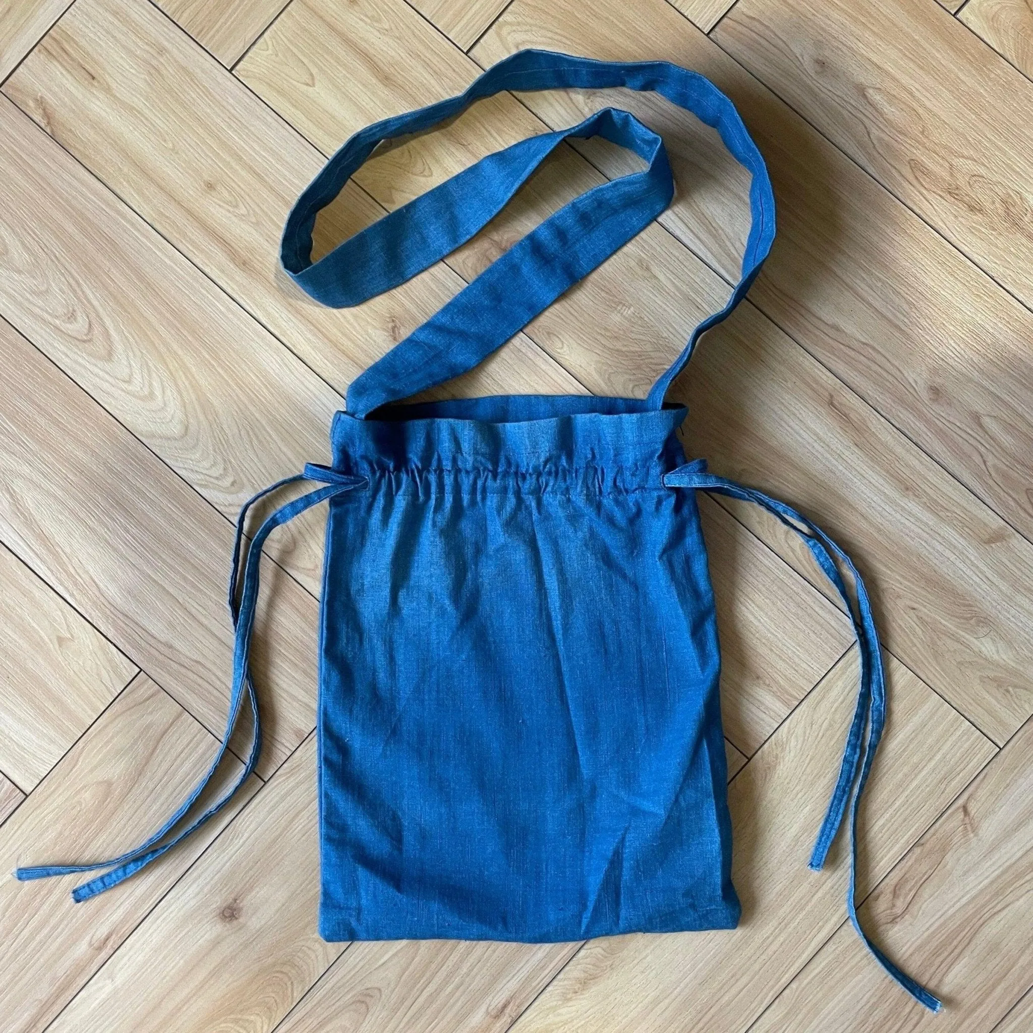 Powder Blue 100% Cotton Khadi Sling Bag