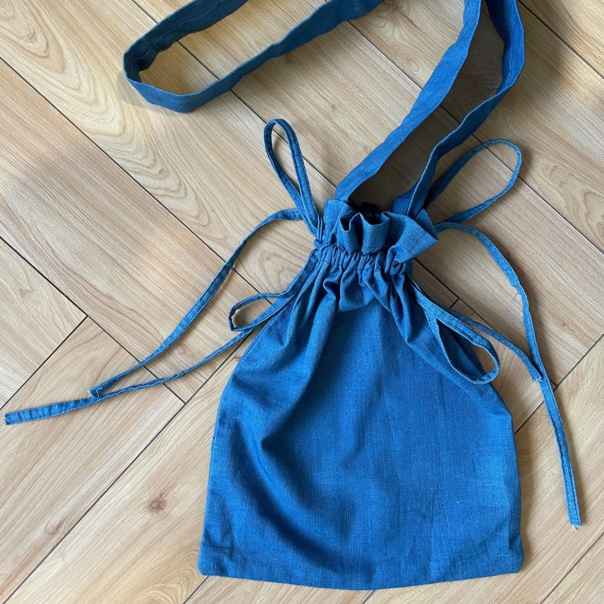 Powder Blue 100% Cotton Khadi Sling Bag