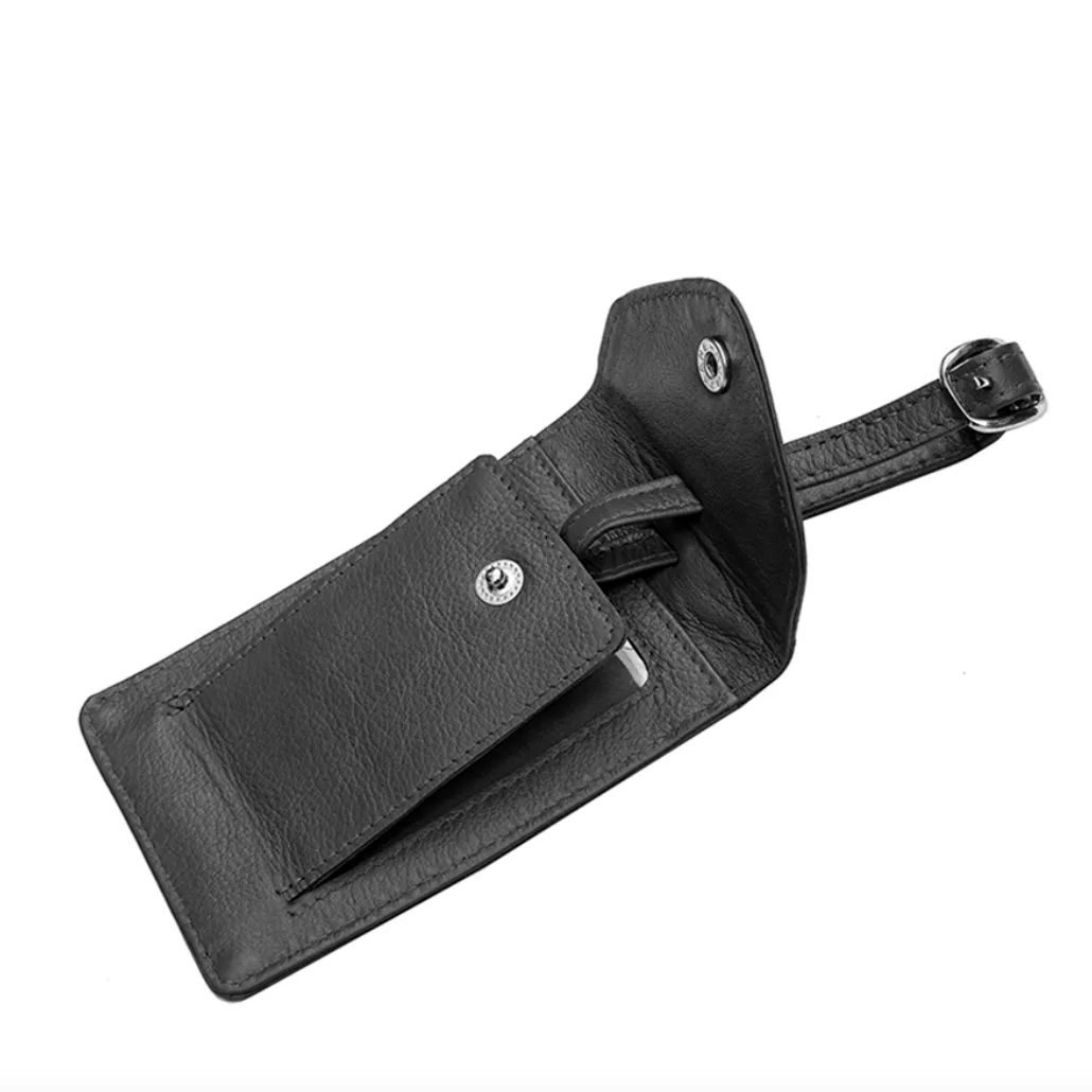 Primehide Leather Luggage Tag - Black