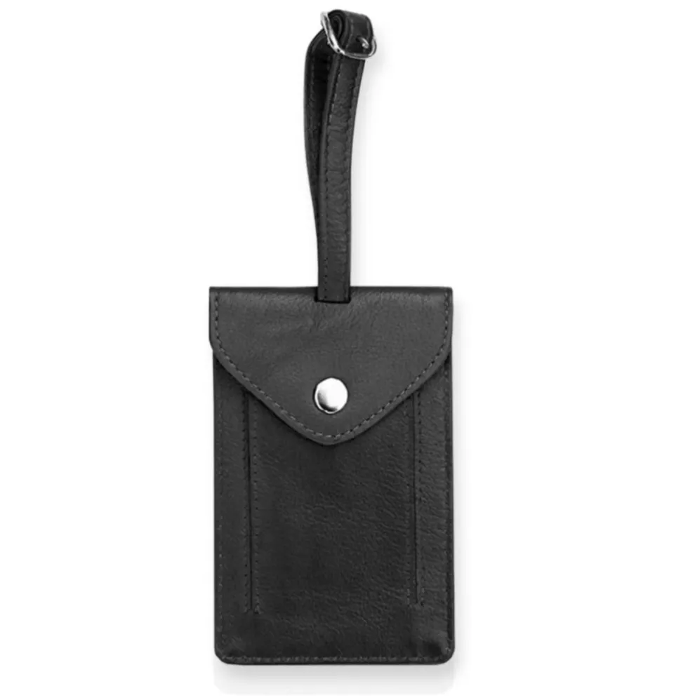 Primehide Leather Luggage Tag - Black