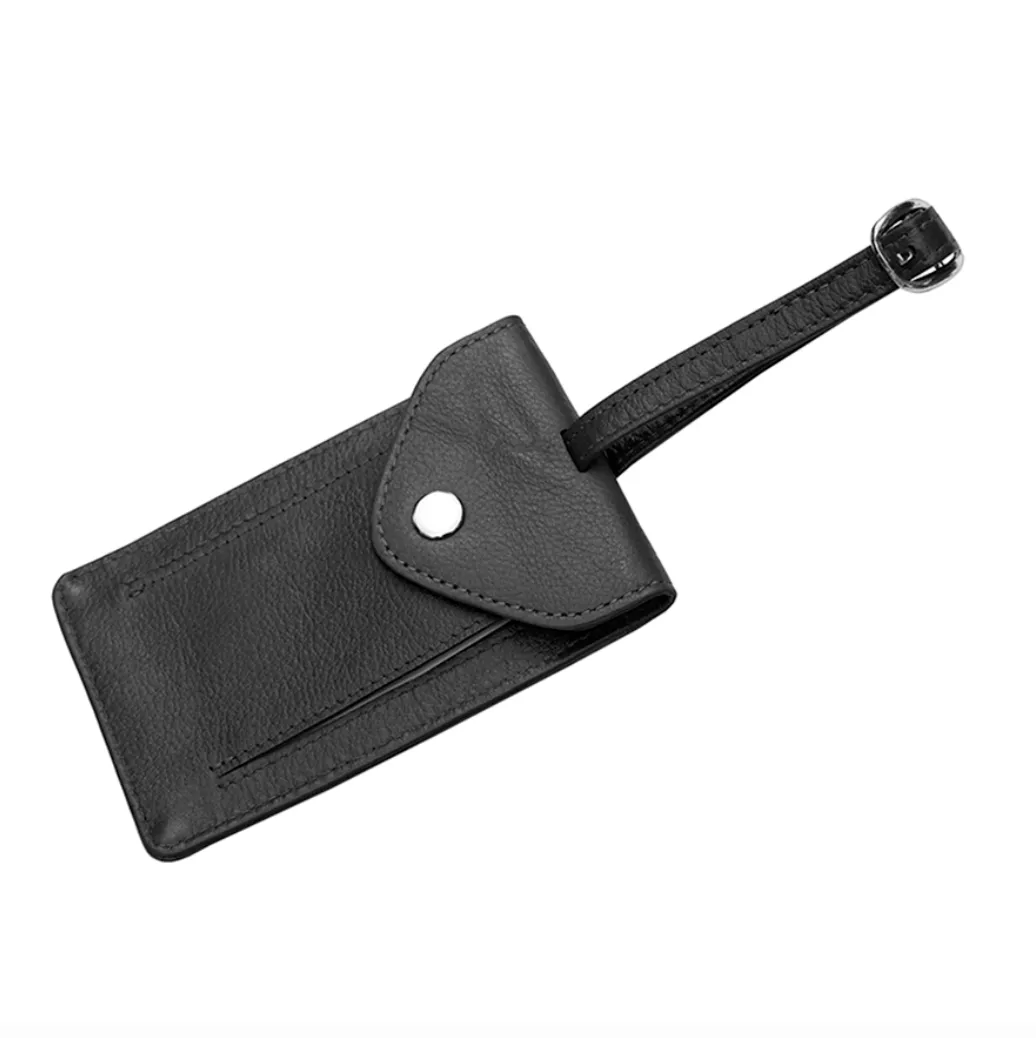 Primehide Leather Luggage Tag - Black