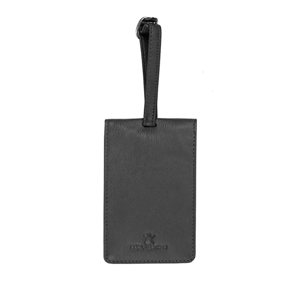 Primehide Leather Luggage Tag - Black