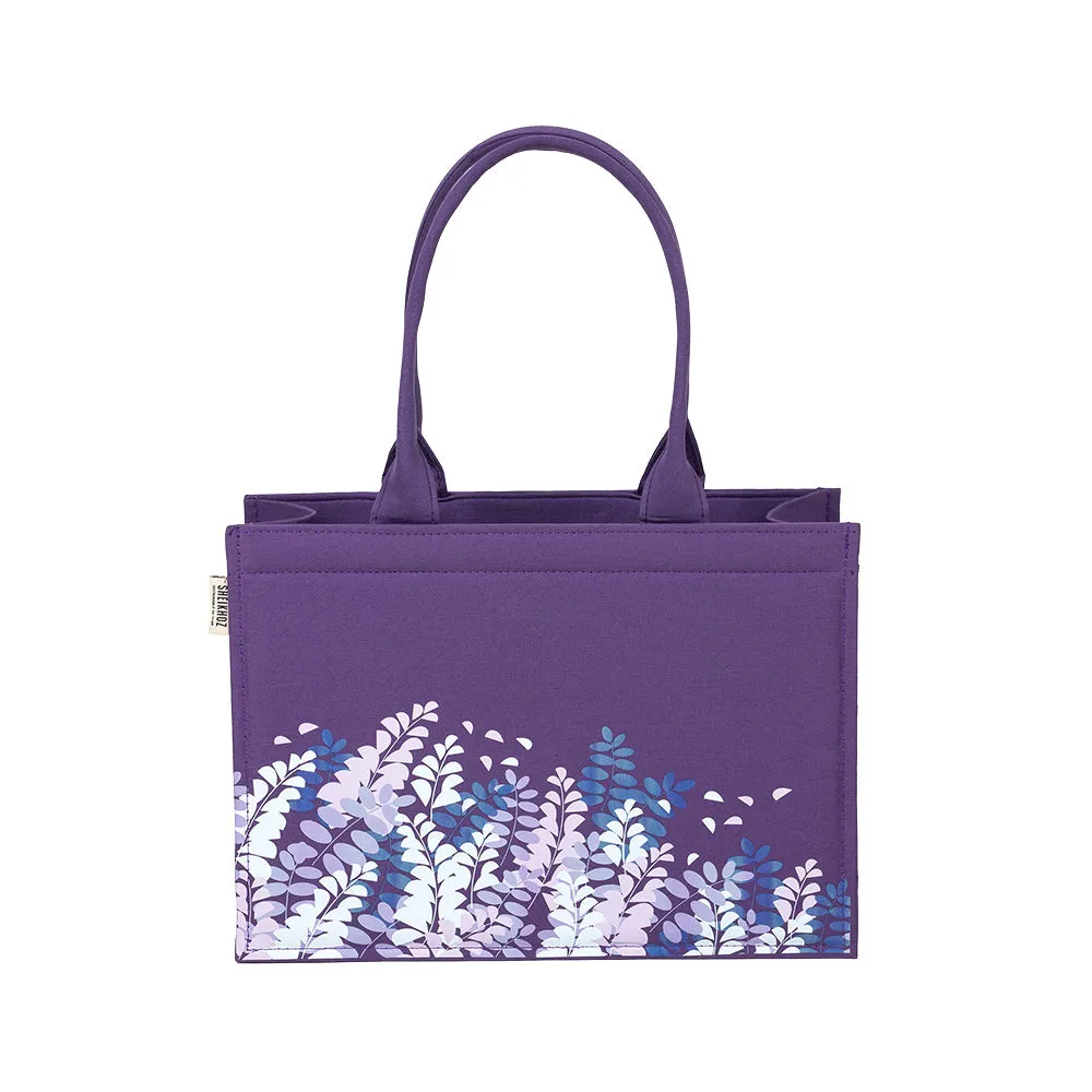 Purple Floral Print Tote Bag – Every Day Blooming Charm