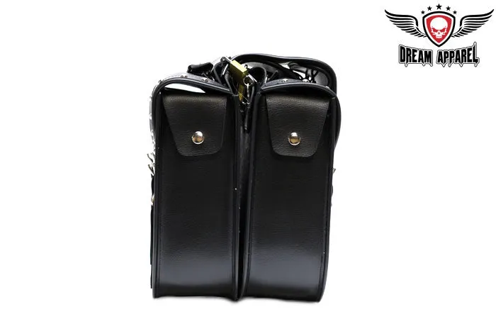 PVC Motorcycle Saddlebag With Studs & Quick Release